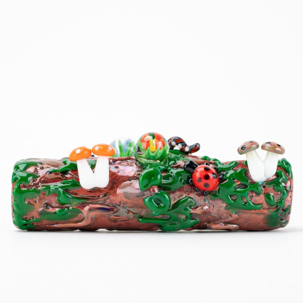 Mossy Log Glass Pipe Side